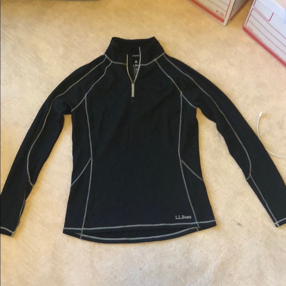 L. L. Bean Midweight ¾ Zip Black Jacket